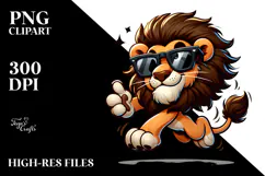 Quirky Lion with Sunglasses, Transparent PNG Product Image 2