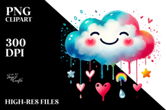 Smiling Cloud with Hearts, Colorful PNG Product Image 2