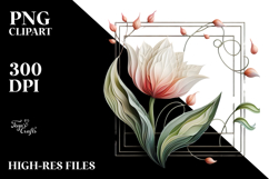 Tulip Frame Watercolor PNG Product Image 2