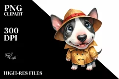 Abstract Watercolor Baby Bull Terrier | Clipart Product Image 3