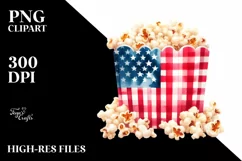 Washed Watercolor Popcorn | Sublimation Clipart Product Image 3