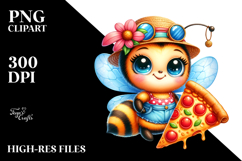 Smiling Cute Watercolor Baby Bee PNG Product Image 2