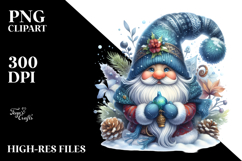 Detailed Vibrant Watercolor Winter Gnome Product Image 2