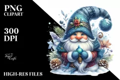 Detailed Vibrant Watercolor Winter Gnome Product Image 1