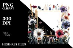 Bold Frame Flowers | Sublimation | Clipart Product Image 3