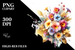 Colorful Abstract Bouquet with Gold Foil Product Image 1