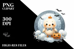 Cute Baby Chicken on a Cloud PNG Product Image 1
