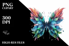 Butterfly with Plant Leaves, High-Res PNG Product Image 1