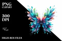Butterfly with Plant Leaves, High-Res PNG Product Image 3