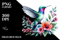 Simple Vibrant Watercolor Hummingbird Sticker Product Image 3