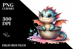 Colorful Baby Dragon in Recipient PNG Product Image 3