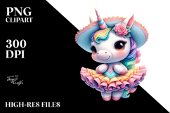 Colorful Baby Unicorn Farandole PNG Product Image 2