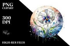 Abstract Stained Sweet Pea | Watercolor Clipart Product Image 3