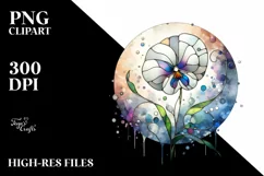 Abstract Stained Sweet Pea | Watercolor Clipart Product Image 3