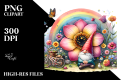 Watercolor Gnome House Rainbow Scene | Sublimation | Clipart Product Image 2