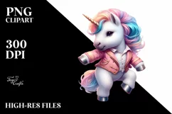 Colorful Baby Unicorn in Dance Hall, Transparent PNG Product Image 3