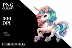 Colorful Baby Unicorn in Dance Hall, Transparent PNG Product Image 3