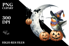 Hummingbird Dressed for Halloween PNG Product Image 2