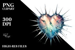 Washed Heart with Spikes PNG Product Image 2