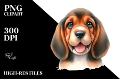 Happy Bloodhound in Watercolor PNG Product Image 2