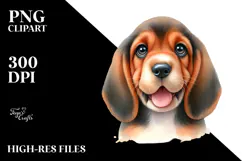 Happy Bloodhound in Watercolor PNG Product Image 2