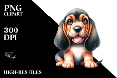 Happy Bloodhound in Watercolor PNG Product Image 2