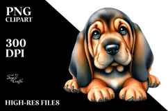 Happy Bloodhound in Watercolor PNG Product Image 2