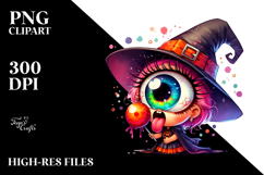 Funny Witch Licking Eyeball Candy PNG Product Image 2