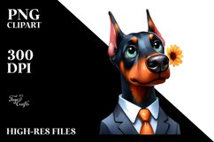 Abstract Watercolor Doberman Pinscher | Clipart Product Image 3