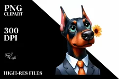 Abstract Watercolor Doberman Pinscher | Clipart Product Image 3