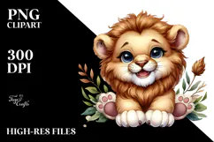 Cute Baby Lion PNG Product Image 2