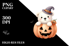 A Cute Halloween Image with Baby Polar Bear, White Product Image 2