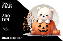 A Cute Halloween Image with Baby Polar Bear, White Product Image 2