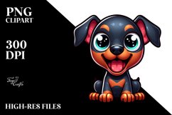 Colorful Doberman Pinscher Cartoon | Sublimation Clipart Product Image 3
