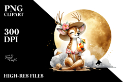 Happy Deer in Beachwear, High-Res PNG Product Image 2