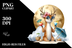 Happy Deer in Beachwear, High-Res PNG Product Image 2