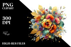 Colorful Bouquet with Nasturtium and Baby | Clipart Product Image 1