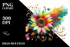 Watercolor Luxury Flower Love Splash Clipart Product Image 3