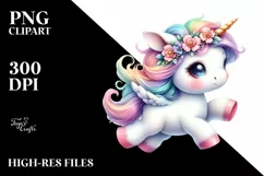 Pastel Cute Baby Unicorn Dancing | Clipart Product Image 3