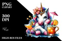 Colorful Baby Unicorn in Speakeasy, PNG Product Image 2