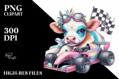 colorful Baby Cow with Race Car Product Image 3