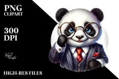 Funny Cute Panda in Retro es Sticker Clipart Product Image 1