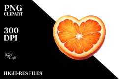 Heart Shaped Orange Kivi PNG Product Image 2