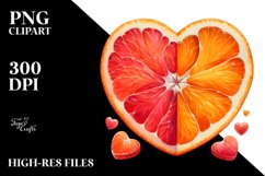 Heart Shaped Orange Kivi PNG Product Image 2