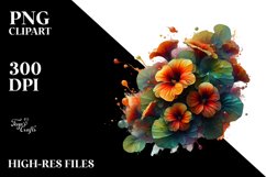 Glossy Nasturtium Material Splash | Sublimation Clipart Product Image 1