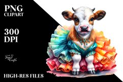 colorful Baby Cow in Waltz Dancer&#039;s Gown Product Image 3