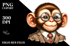 Funny Cute Monkey Retro es Clipart Product Image 2