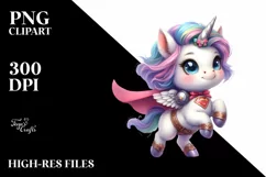 Baby Unicorn Posing as Hero Watercolor Product Image 3