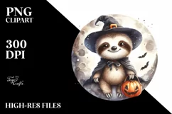 Retro Baby Sloth on a Moon PNG Product Image 3