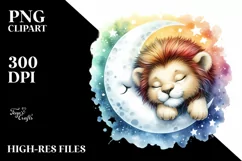 Cute Baby Lion Sleeping | Sublimation | Clipart Product Image 3
